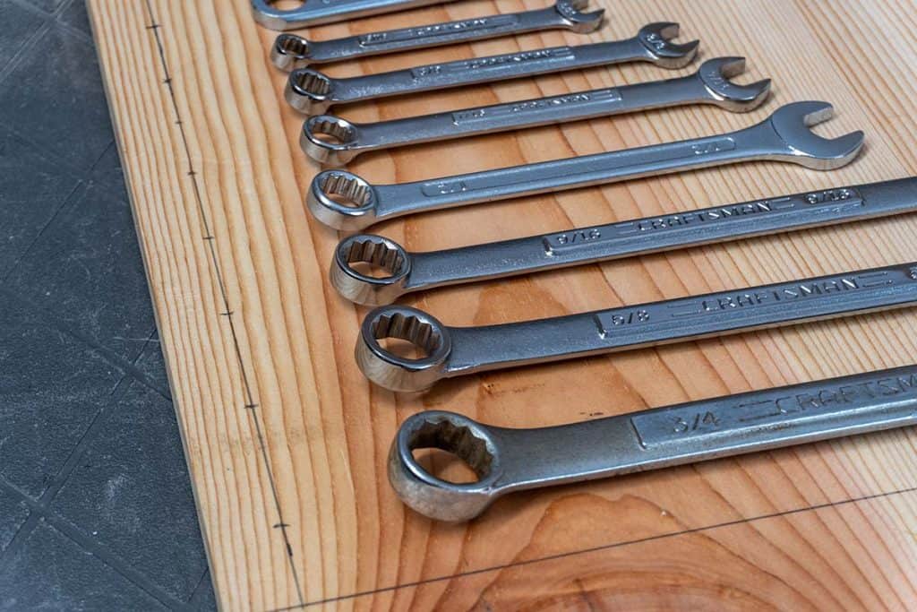 Marked holes where dowels will go